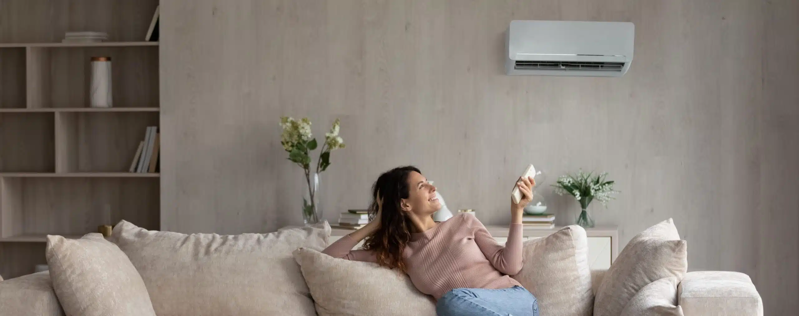 Woonkamer met airco